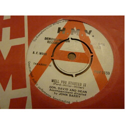 Don David And Dean Well You Started It Vinyl 7" USED