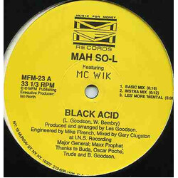 Mah So-L / MC Wik Black Acid USED VINYL 12INCH 33 S RPM