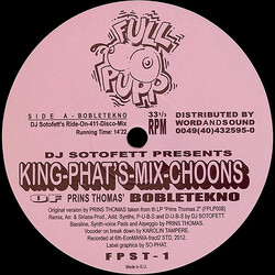 Prins Thomas DJ Sotofett Presents King Phat's Mix Choons (Of Prins Thomas' Bobletekno) USED VINYL 12INCH 33 S RPM