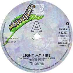 The Doors Light My Fire USED VINYL 7INCH 45 RPM SINGLE STEREO