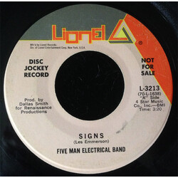 Five Man Electrical Band Signs Vinyl 7" USED