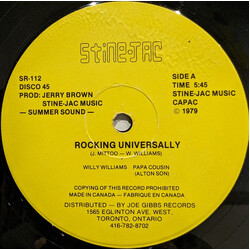 Willi Williams / Jackie Mittoo / Papa Cousin Rocking Universally USED VINYL 12INCH 45 RPM SINGLE