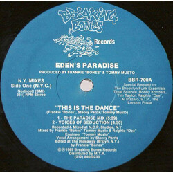 Eden's Paradise This Is The Dance USED VINYL 12INCH 33 S RPM