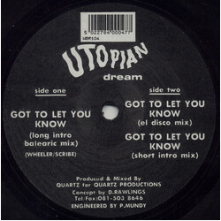 Utopian Dream Got To Let You Know USED VINYL 12INCH