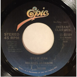 Michael Jackson Billie Jean USED VINYL 7INCH 45 RPM REISSUE STYRENE STEREO