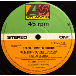 Sister Sledge He's The Greatest Dancer USED VINYL 12INCH 45 RPM SINGLE LIMITED EDITION STEREO