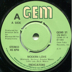 Indicators (4) Modern Love USED VINYL 7INCH 45 RPM