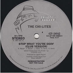 The Chi-Lites Stop What You're Doin' (Club Version) USED VINYL 12INCH 33 S RPM PROMO