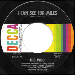 The Who I Can See For Miles / Mary-Anne With The Shaky Hands USED VINYL 7INCH 45 RPM SINGLE