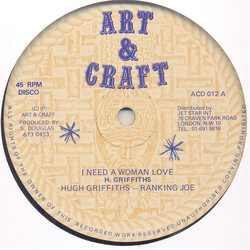 Hugh Griffiths (3) / Ranking Joe I Need A Woman Love USED VINYL 12INCH 45 RPM