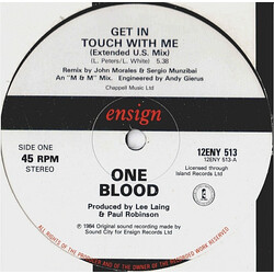 One Blood Get In Touch With Me USED VINYL 12INCH 45 RPM