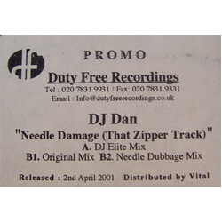 DJ Dan Needle Damage (That Zipper Track) USED VINYL 12INCH PROMO WHITE LABEL