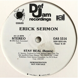 Erick Sermon Stay Real (Remix) USED VINYL 12INCH 33 S RPM PROMO