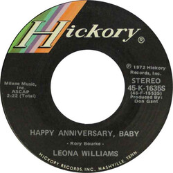 Leona Williams Happy Anniversary, Baby USED VINYL 7INCH 45 RPM SINGLE