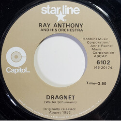 Ray Anthony & His Orchestra Dragnet / Peter Gunn USED VINYL 7INCH 45 RPM SINGLE REISSUE STYRENE