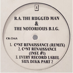 R.A. The Rugged Man / Notorious B.I.G. C*nt Renaissance (Remix) / Every Record Label Sux Dikk Part 2 / C*nt Renaissance USED VINYL 12INCH