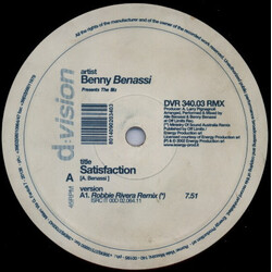 Benny Benassi / The Biz (5) Satisfaction USED VINYL 12INCH 33 S RPM 45 RPM