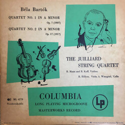 Béla Bartók / Juilliard String Quartet Quartet No. 1 In A Minor / Quartet No. 2 In A Minor Vinyl LP USED