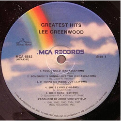 Lee Greenwood Greatest Hits Vinyl LP USED
