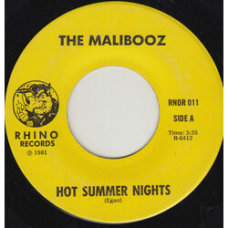 The Malibooz Hot Summer Nights USED VINYL 7INCH 45 RPM