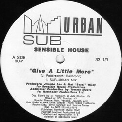 Sensible House Give A Little More USED VINYL 12INCH 33 S RPM
