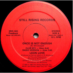 Leon Love Once Is Not Enough USED VINYL 12INCH 33 S RPM
