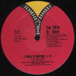 The 28th Street Crew I Need A Rhythm USED VINYL 12INCH 33 S RPM