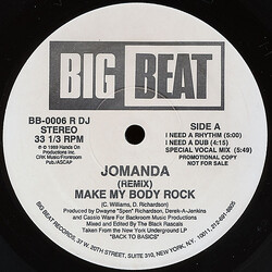 Jomanda Make My Body Rock (Remix) USED VINYL 12INCH 33 S RPM PROMO