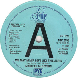 Maureen McGovern We May Never Love Like This Again USED VINYL 7INCH 45 RPM SINGLE
