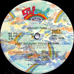 Instant Funk (Just Because) You'll Be Mine USED VINYL 12INCH 33 S RPM SINGLE STEREO