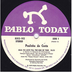 Paulinho Da Costa Deja Vu / Love Till The End Of Time USED VINYL 12INCH 33 S RPM