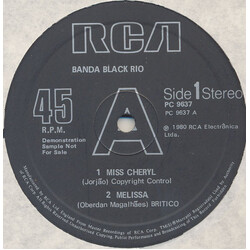 Banda Black Rio Miss Cheryl USED VINYL 12INCH 45 RPM PROMO