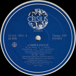 Baiser Summer Breeze USED VINYL 12INCH 33 S RPM