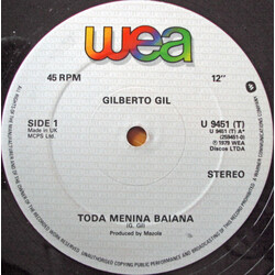 Gilberto Gil Toda Menina Baiana USED VINYL 12INCH 45 RPM SINGLE