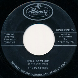 The Platters Only Because / The Mystery Of You USED VINYL 7INCH 45 RPM