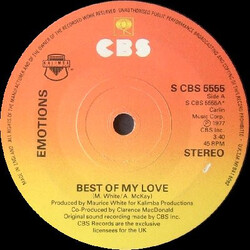 The Emotions Best Of My Love Vinyl 7" USED