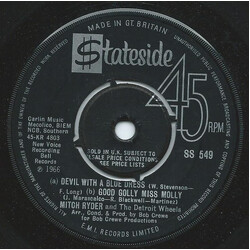 Mitch Ryder & The Detroit Wheels Devil With A Blue Dress On & Good Golly Miss Molly Vinyl 7" USED