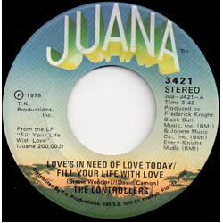 The Controllers (2) Love's In Need Of Love Today / Fill Your Life With Love Vinyl 7" USED