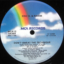 Eric B. & Rakim Don't Sweat The Technique USED VINYL 12INCH REISSUE