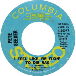 Pete Seeger I Feel Like I'm Fixin' To Die Rag Vinyl 7" USED