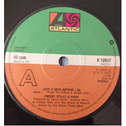 Crosby, Stills & Nash Just A Song Before I Go / Dark Star Vinyl 7" USED