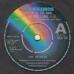 Love Unlimited Walkin' In The Rain With The One I Love Vinyl 7" USED