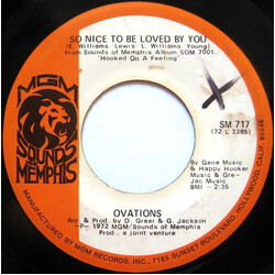 The Ovations So Nice To Be Loved By You / One In A Million Vinyl 7" USED