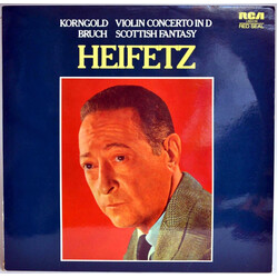 Jascha Heifetz / Erich Wolfgang Korngold / Max Bruch Violin Concerto In D / Scottish Fantasy Vinyl LP USED