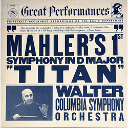 Gustav Mahler / Bruno Walter / Columbia Symphony Orchestra Mahler's 1st Symphony In D Major "Titan" Vinyl LP USED