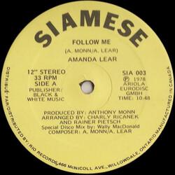 Amanda Lear Follow Me (Special Disco Mix) USED VINYL 12INCH 33 S RPM