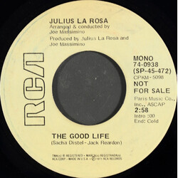 Julius La Rosa The Good Life Vinyl 7" USED
