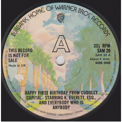 Kenny Everett Happy First Birthday From Cuddley Capital Starring K. Everett, Esq., And Everybody Who Is Anybody Vinyl 7" USED