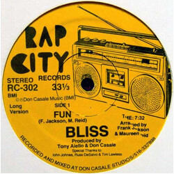 Bliss (32) Fun USED VINYL 12INCH 33 S RPM STEREO