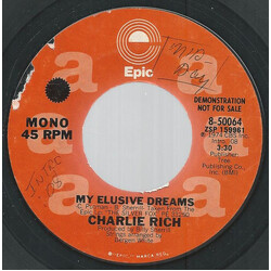 Charlie Rich My Elusive Dreams Vinyl 7" USED
